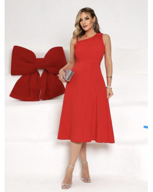 Vestido Feminino Social Midi Com Alça Laço E | Moda Evangelica